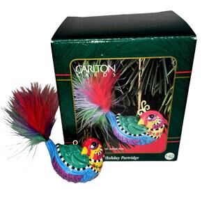 Vintage Carton Cards Heirloom Collection Holiday Partridge Christmas Ornament